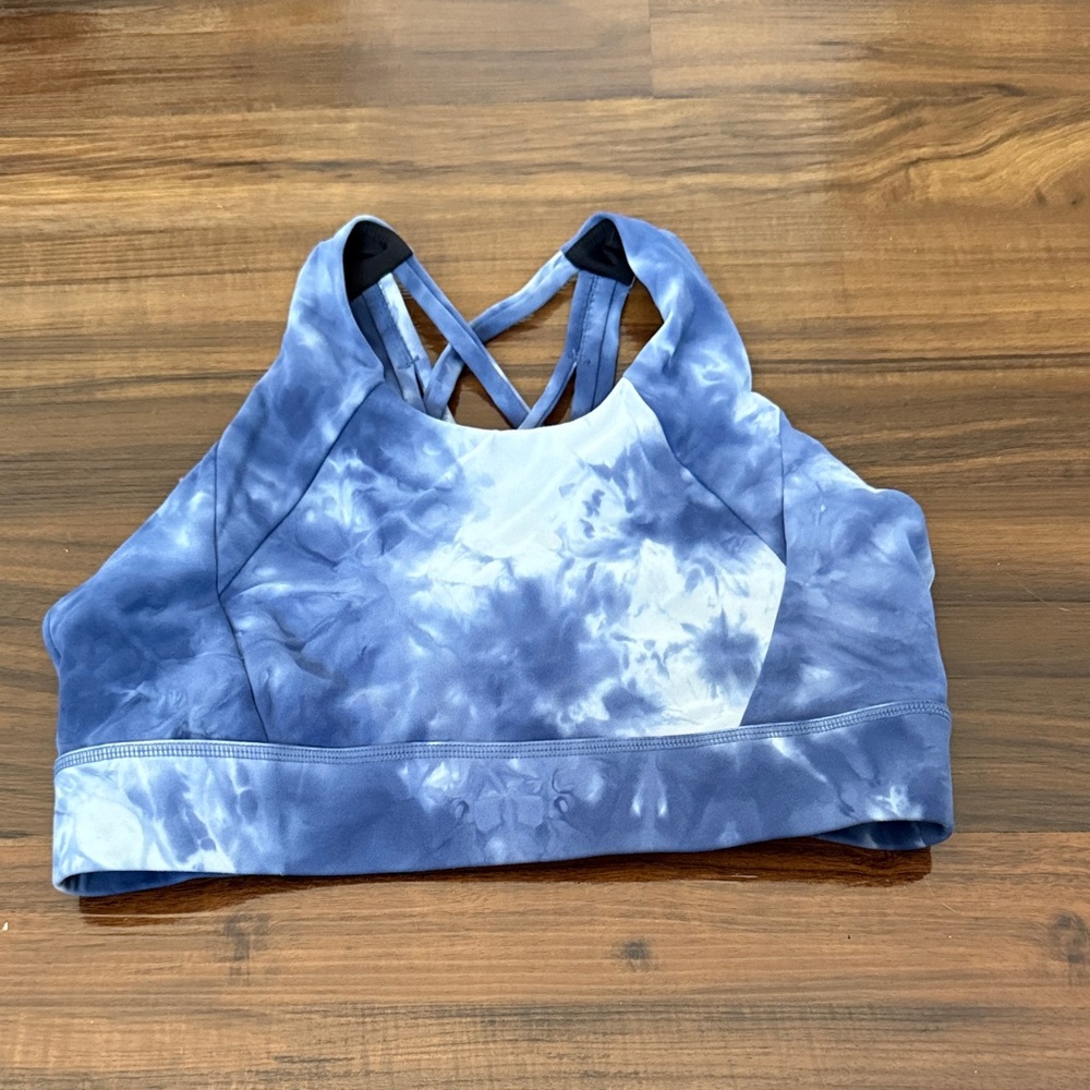 Blue Tie-Dye Sports Bra